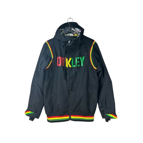 Oakley Other - OAKLEY Rasta Flare Jacket Mens Small Loose Ski Snowboard Black Hooded Pro Series